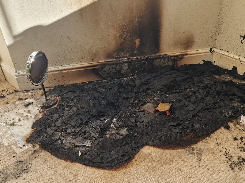 Sunlight reflecting from mirror sparks c