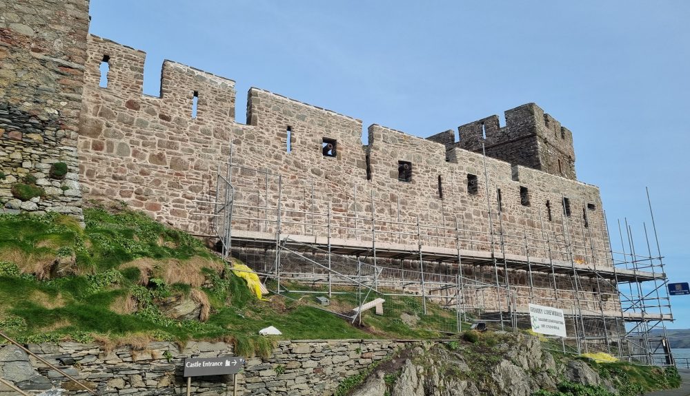 Works on Peel Castle's historic cur